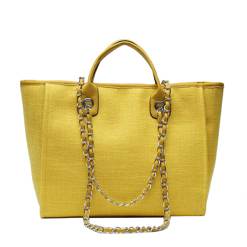 Yellow Solid Color Canvas Tote